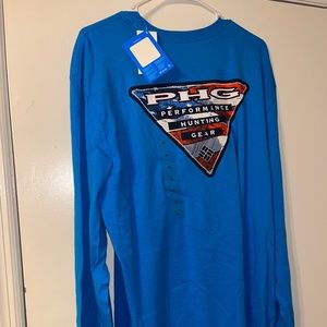 NWT Blue Men’s Columbia PHG long sleeve shirt XL
